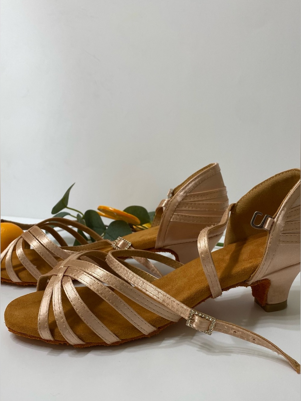 NEW Women’s Latin Ballroom Dance Shoes Size 6 Blush Beige Peach Strappy Heels